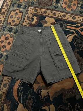 Wrangler Vintage Grey 8-Pocket Hiker Cargo Canvas Shorts Men's Size 31